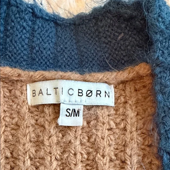 Baltic Born Colorblock Cardigan in Red, Blue, and Tan - Picture 2 of 6